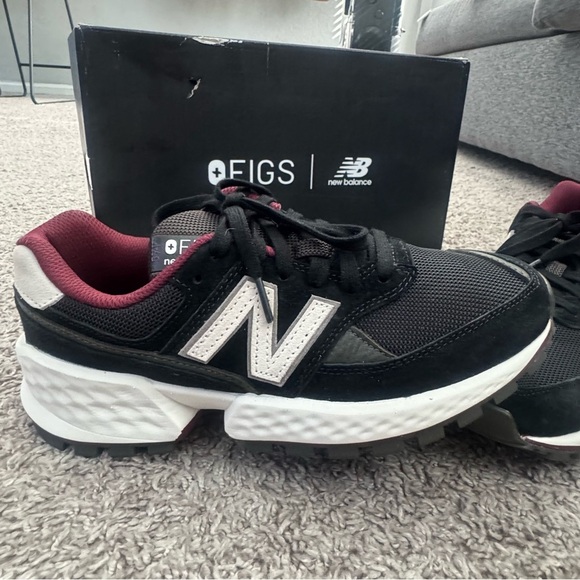 New Balance X Figs 574 Black Burgundy Athletic Shoes Men's Size 7.5 D WN 9 - Picture 2 of 10